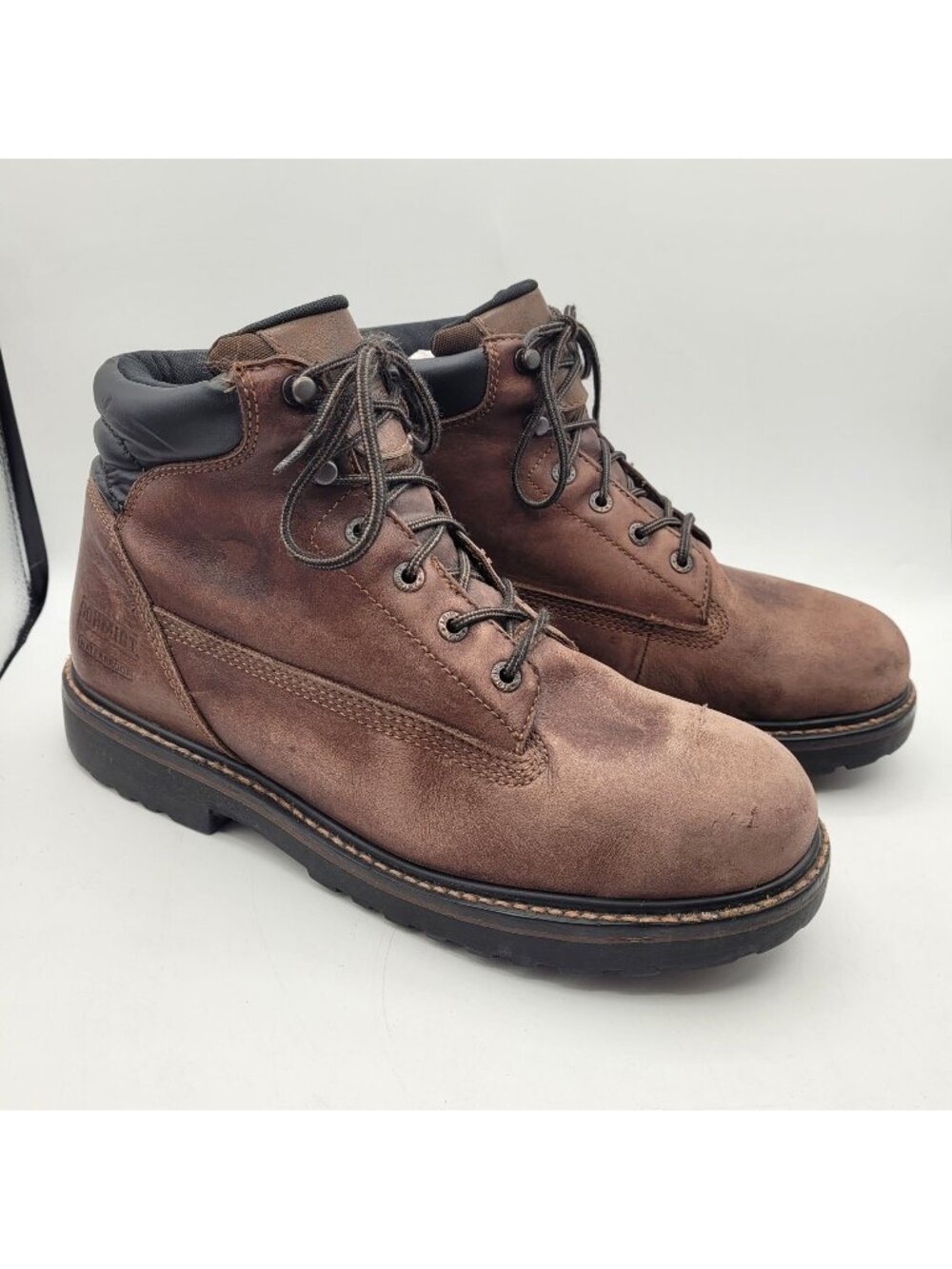 Schmidt Workwear Waterproof Work Boots Leather Men's Size 12 Brown READ